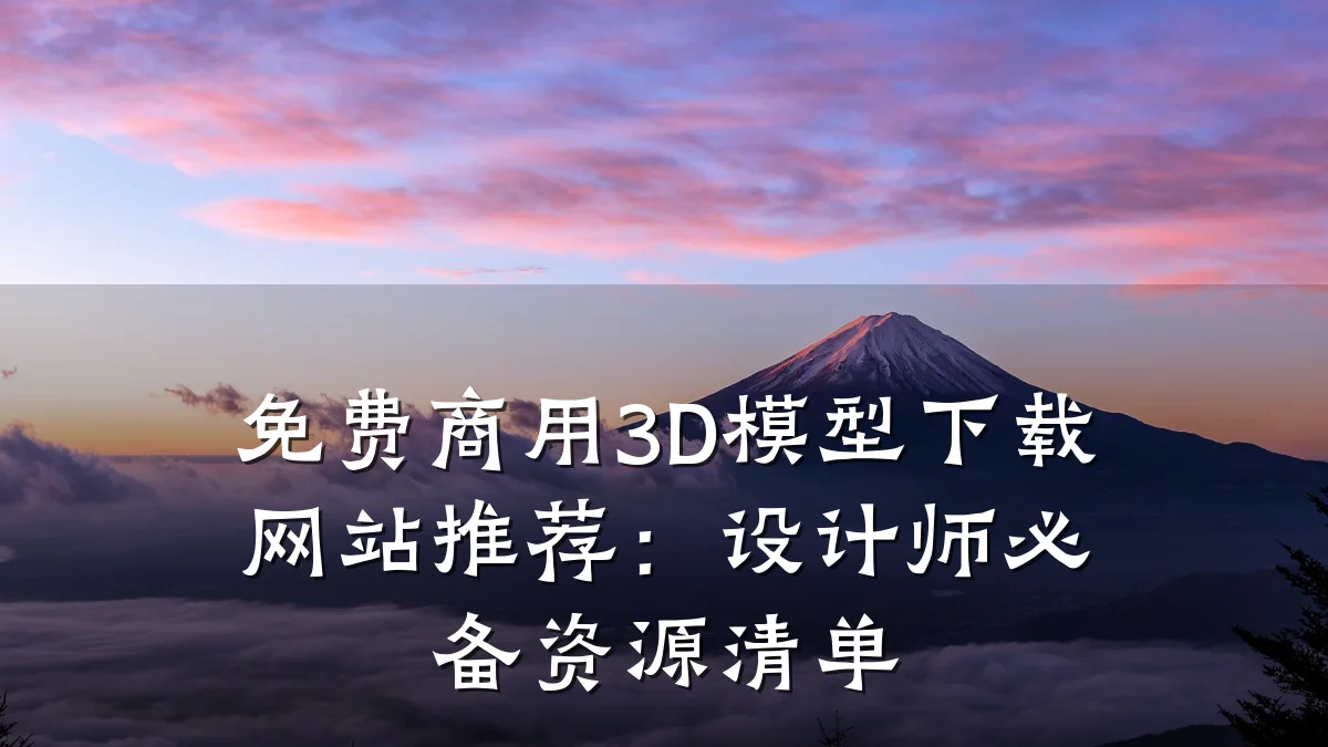 免费商用3D模型下载网站推荐:设计师必备资源清单