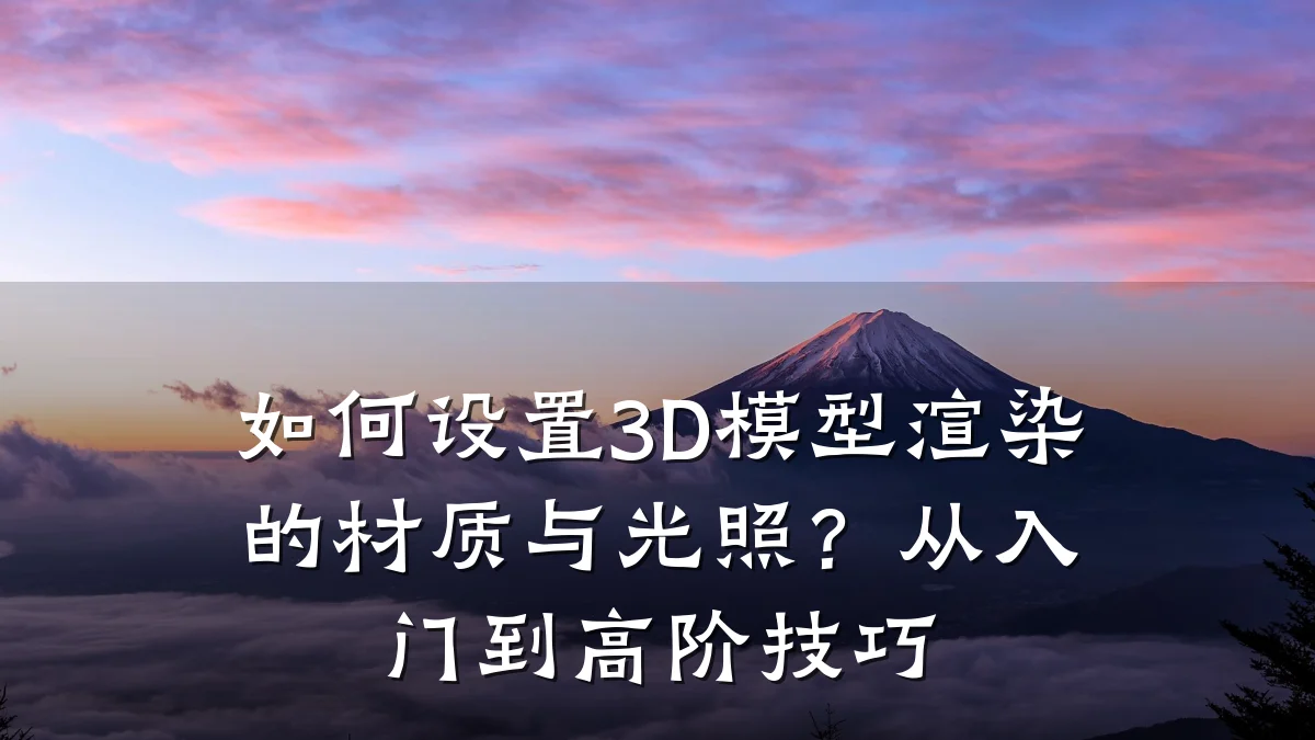 如何设置3D模型渲染的材质与光照?从入门到高阶技巧