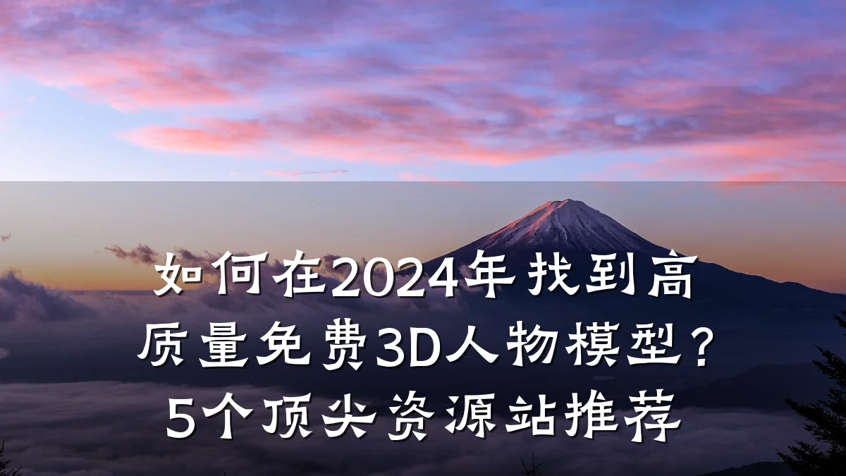 如何在2024年找到高质量免费3D人物模型？5个顶尖资源站推荐