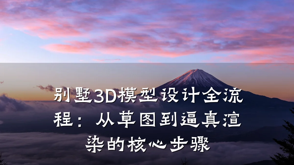 别墅3D模型设计全流程:从草图到逼真渲染的核心步骤