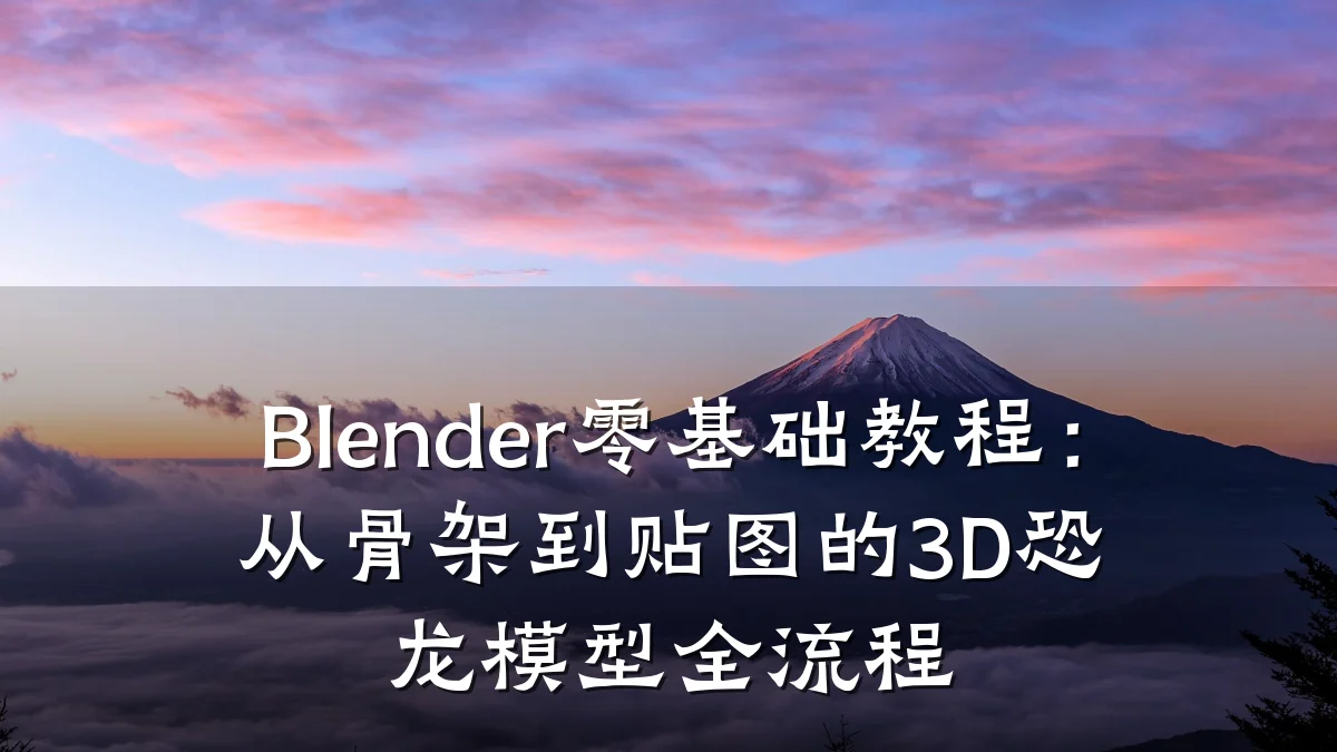 Blender零基础教程:从骨架到贴图的3D恐龙模型全流程