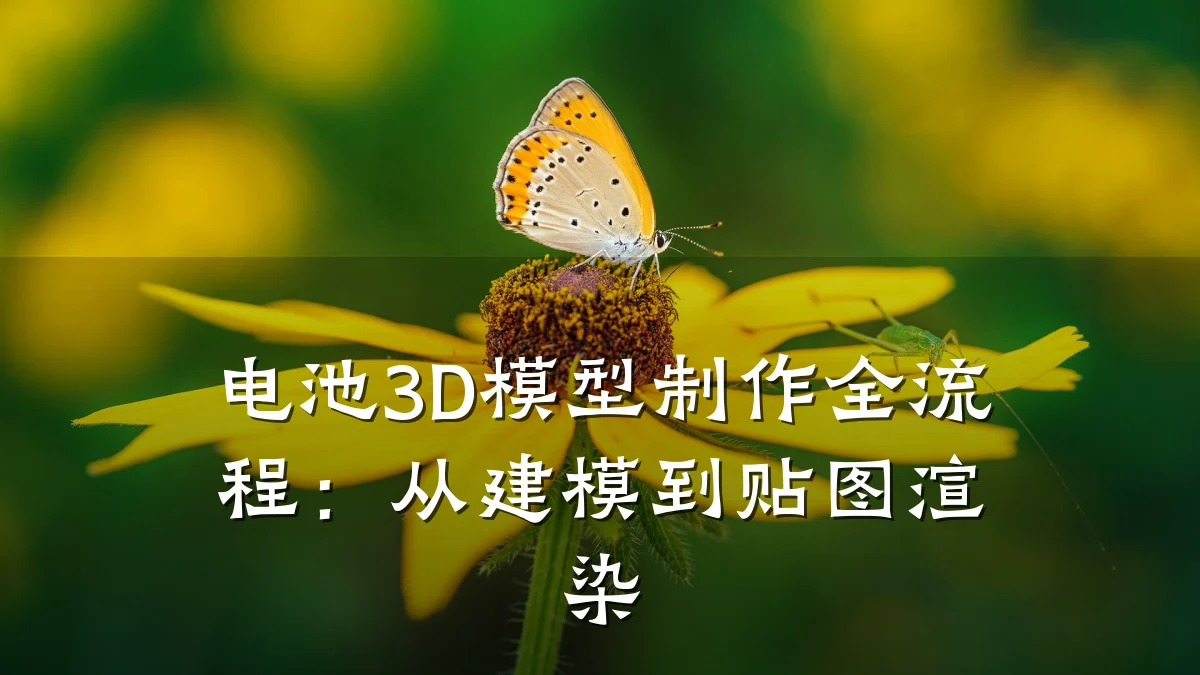 电池3D模型制作全流程:从建模到贴图渲染
