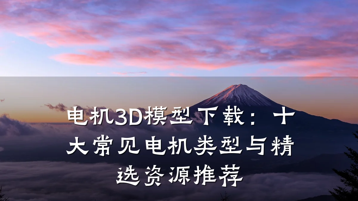 电机3D模型下载：十大常见电机类型与精选资源推荐