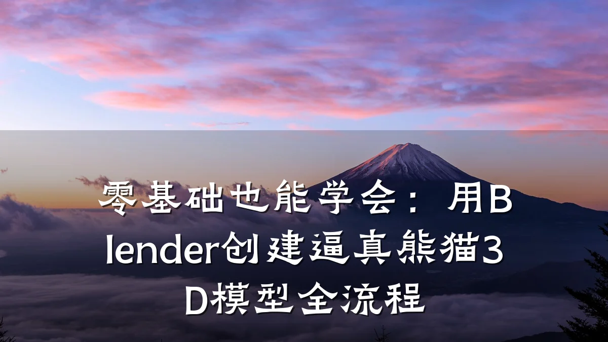 零基础也能学会:用Blender创建逼真熊猫3D模型全流程