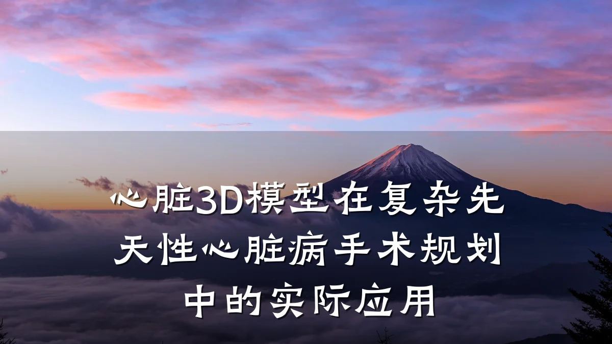 心脏3D模型在复杂先天性心脏病手术规划中的实际应用