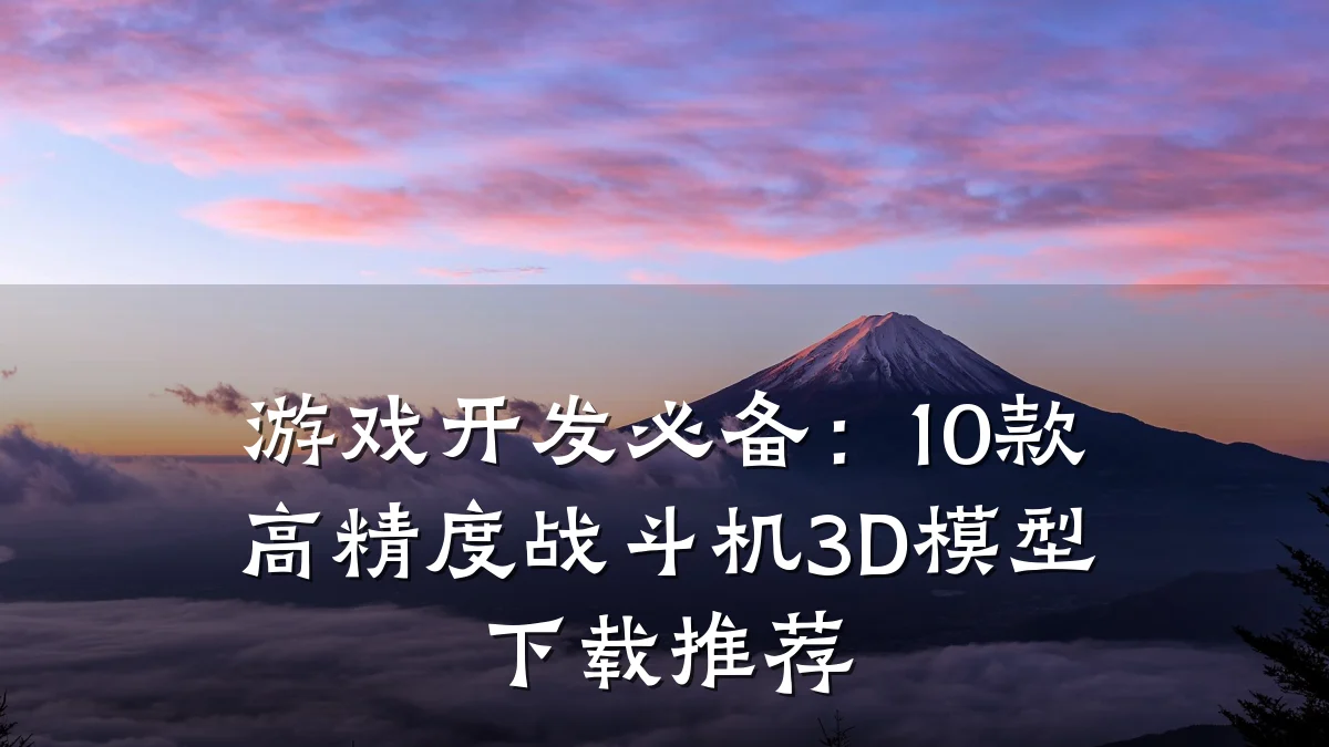 游戏开发必备:10款高精度战斗机3D模型下载推荐